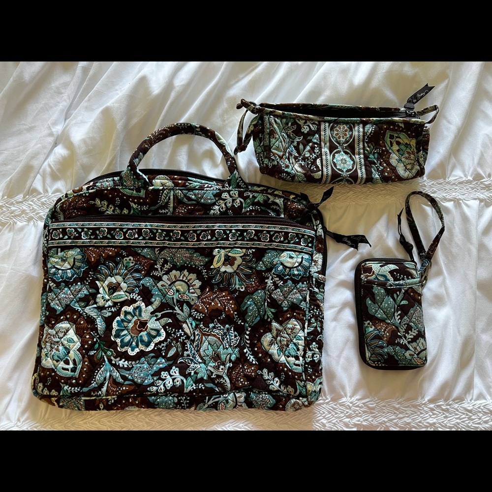 Vera Bradley Laptop, Pencil and Wallet Bags